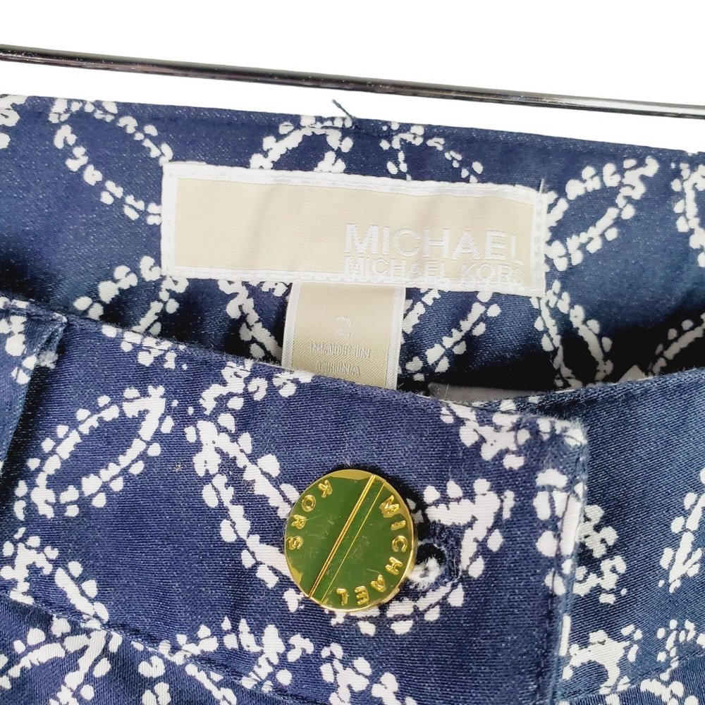 MICHAEL MICHAEL KORS Geometric Print Basics Ankle Pant Sz 2 - Picture 3 of 9